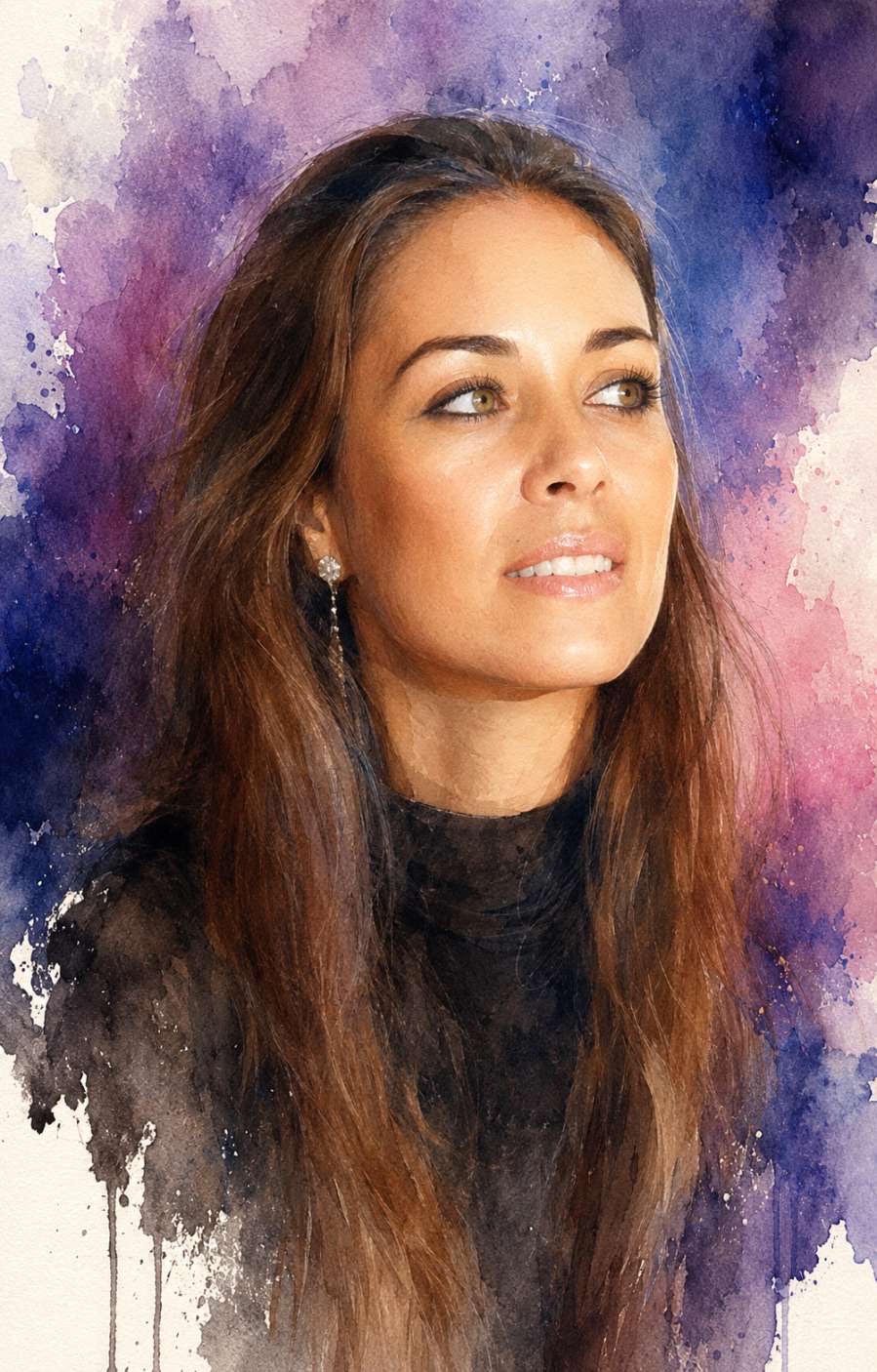 Portrait d'Alexia à l'aquarelle